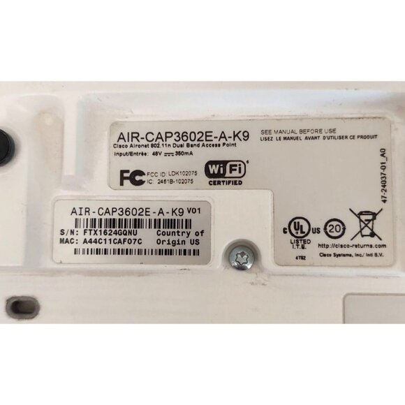Cisco Aironet 802.11n Wireless Dual-Band Access Point AIR-CAP3602E-A-K9 - Picture 4 of 5